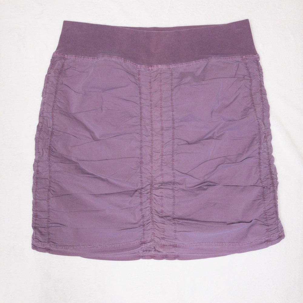 Wearables Trace Skirt Womens Large Purple Ruched Cotton Stretch Mini Skirt New